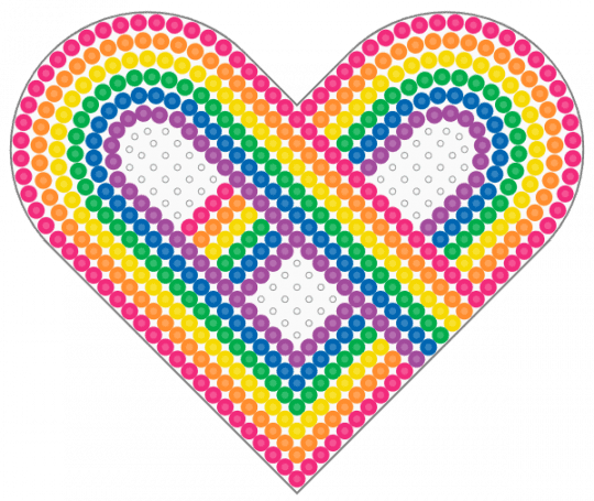 Rainbow Weaved Heart - orange, pink