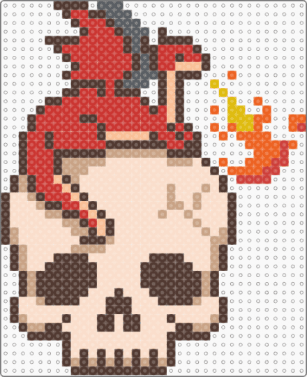 Death Dragon - beige, brown, red
