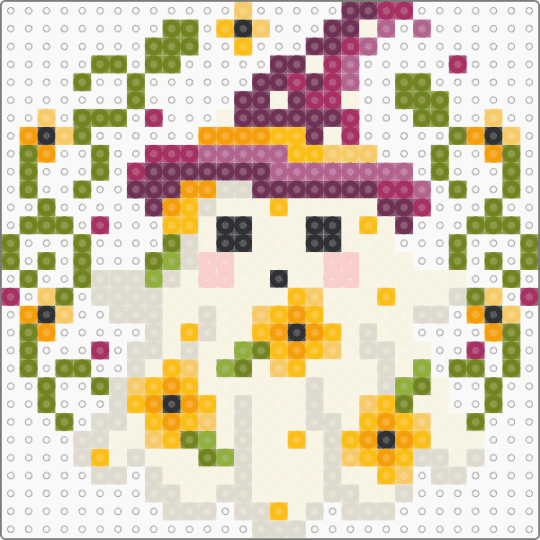 Floral Ghost - beige, gold, pink, yellow