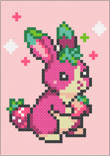Strawberreh Bunneh  ^.^  COTD - beige, cotdsurrealism, pink