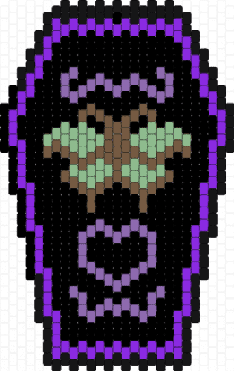 Purple and green moth coffin bag v2 - black,purple,bag,coffin,moth,green,purse