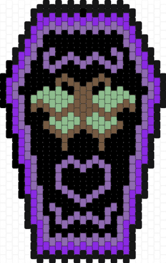 Purple and green moth coffin bag - black,purple,pink,bag,coffin,moth,green,purse