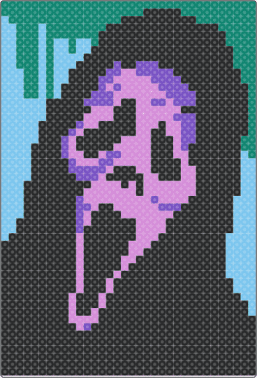 Ghostface - black, light blue, pink, teal