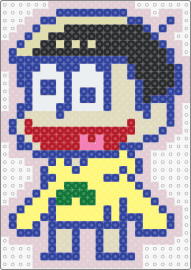 jyushi - jyushimatsu matsuno,osomatsu-kun,character,manga,comic,silly,smile,yellow,beige