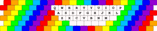 Rainbow Keyboard (ROYGBBP) - green,purple