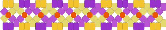 yellow and purple cuff with a splash of orange - pink, yellow