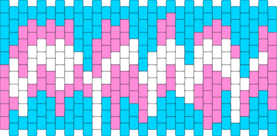 Melted trans flag cuff - 