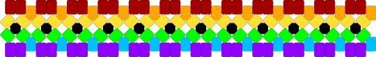 rainbow x base cuff - green, purple, red, yellow