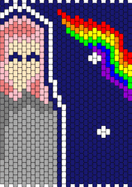 nyan cat girl - nyan cat,girl,panel,blue,gray,pink