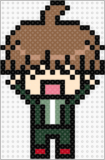 MAKOTO NAEGI REJOICE SPRITE - black, danganronpa, makoto naegi, tan