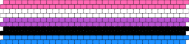 Gender-fluid big Kandi cuff - gender fluid,pride,community,support,cuff,identity,pink,blue,purple