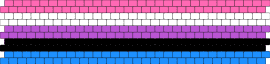 Gender-fluid big Kandi cuff - gender fluid,pride,community,support,cuff,identity,pink,blue,purple