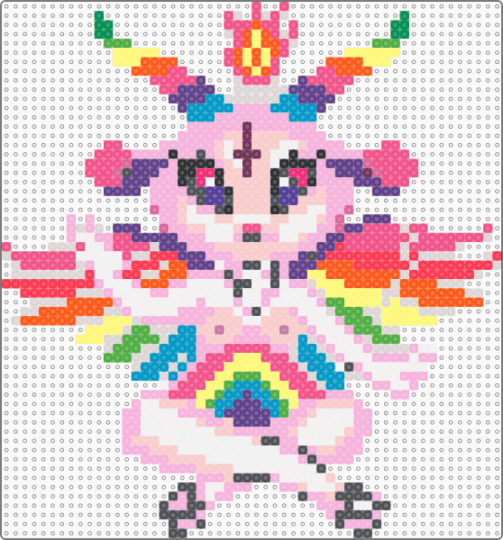 WIP Lisa Frank Baphomet - beige, pink