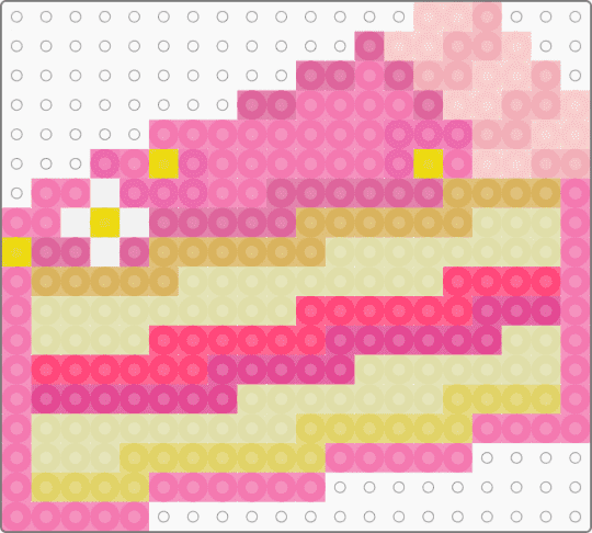 Raspberry and lemon cake perler! - pink, yellow