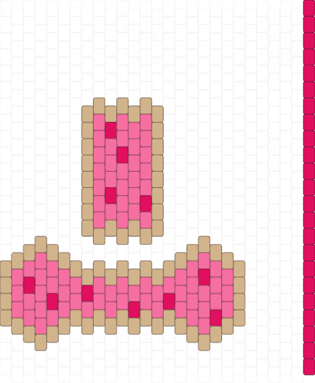 Poptart bowtie - beige, pink