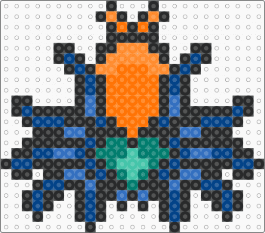 GBB Tarantula - black,orange,blue,perler,spider