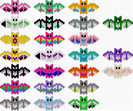 pride bats (draft) - pink,purple,green,gray,colorful