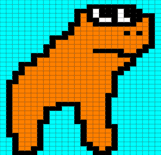 jovial merriment horse race tests character ladder stitch panel / charm - charm, horse, horse race test, jovial merryment, ladder stitch, light blue, orange, panel, square stitch, video game