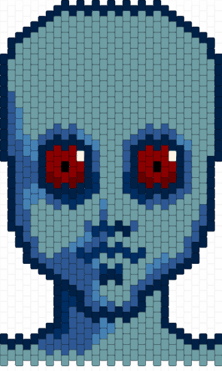 fantastic planet tiwa / generic draag alien peyote panel charm thing - blue, character, charm, panel, peyote, planet, scifi, teal