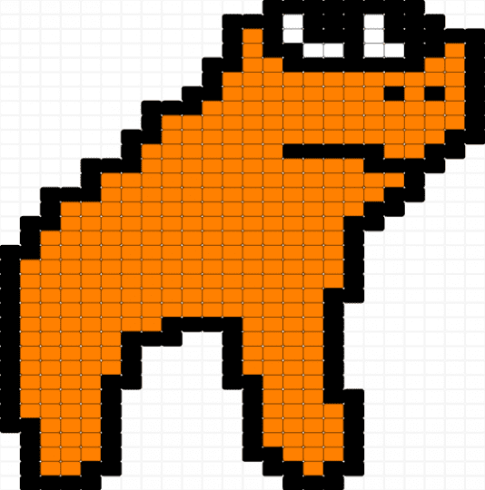 jovial merriment horse race tests character ladder stitch panel / charm - charm, horse, horse race test, jovial merryment, ladder stitch, orange, panel, square stitch, video game