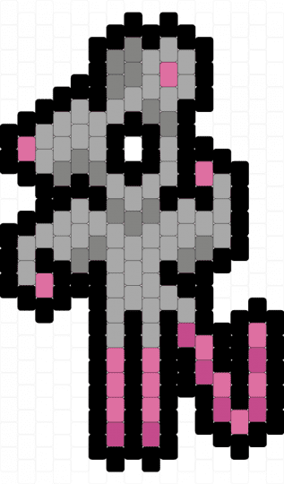 gym rat who missed out on leg day peyote charm - beige, black, charm, mouse, peyote, peyote stitch, rat