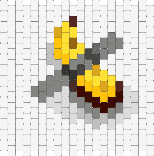 banana taped to wall peyote charm / panel - banana, brown, charm, fruit, gray, panel, peyote, peyote stitch, white, yellow