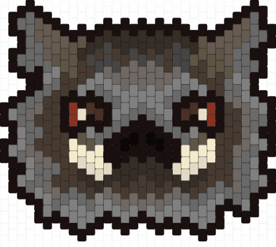 cute brown pig / hog peyote panel - animal, brown, charm, gray, hog, panel, peyote, pig, sun wukong, video game