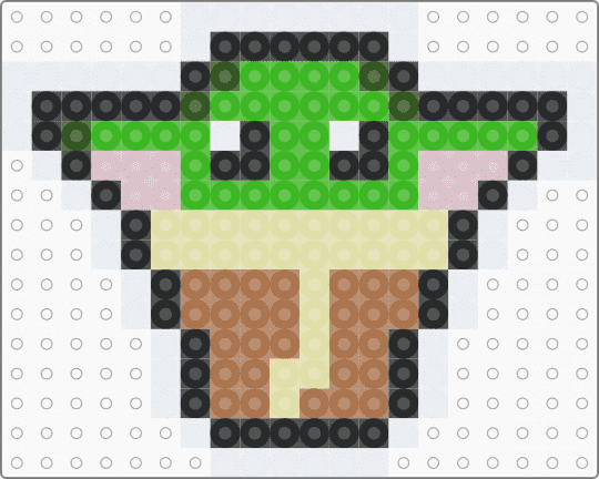 baby yoda perlerr - green,yellow,tan