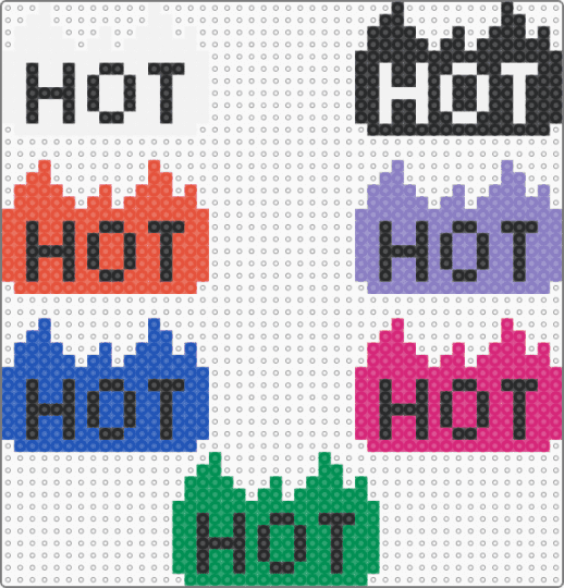 HOT Sticker Rave Perler pt.2 - hot, hot sticker, pink, rave, sticker