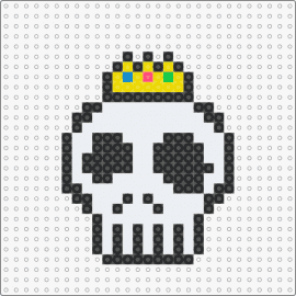 Skull 2.0 - skull,crown,skeleton,spooky,halloween,royalty,white,gold