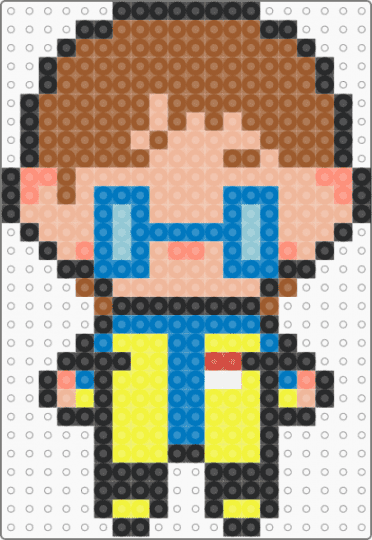 Water boy design (original pattern by lindropgumm on Pinterest) - blue,yellow,beige,tan,dispatch,waterboy,water boy,videogame