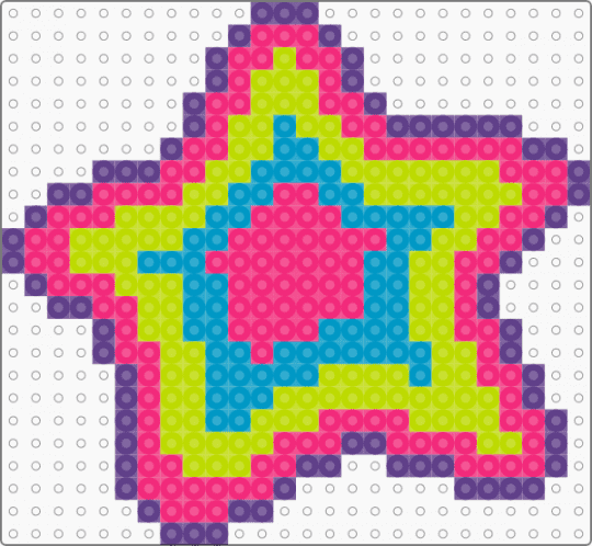 wobbly star hairclip - pink,green