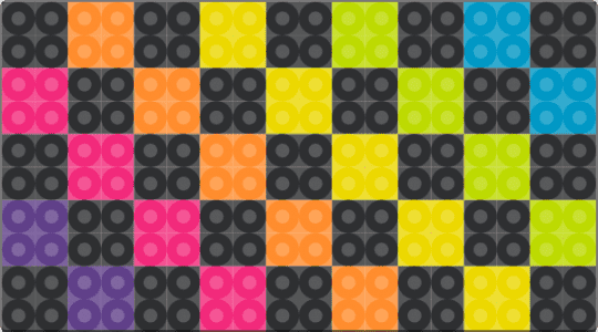 rainbow checkered rectangle barrette - black, colorful, orange, pink, yellow