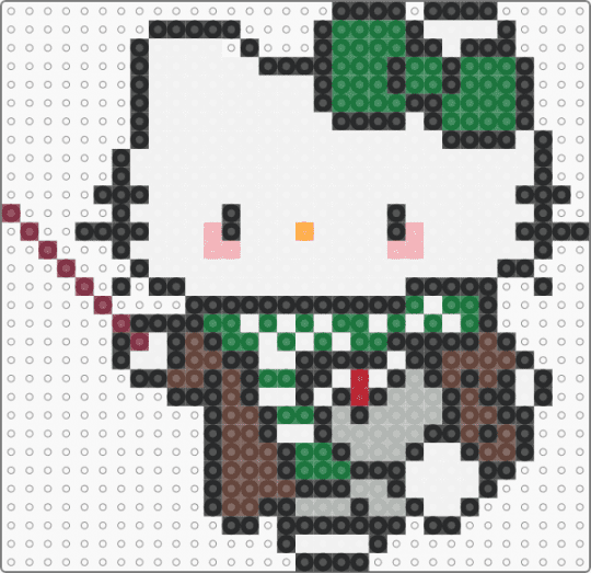 Hello Kitty x Harry Potter - white,brown,beige,green,slytherin,harry potter,hello kitty