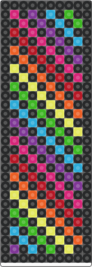 Rainbow Checkered Bookmark - black,pink