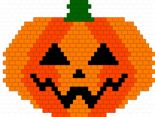 Jack-o-lantern tapestry - red,orange,jackolantern,kandipurse,peyotestitch,kanditapestry