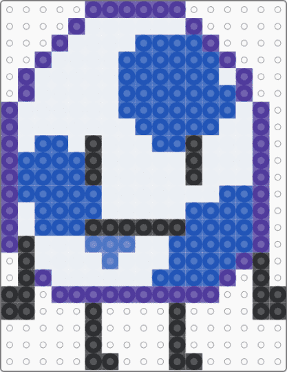 Animatic battle Yoshi egg pixel art - blue, purple