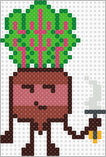 Tbo Lizzie pixel art - brown, green, red