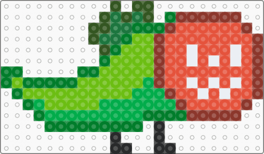 Woas lizard tail pixel art - green, red