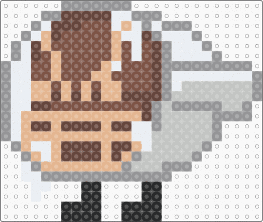 Animatic battle Iced coffee pixel art - beige, gray