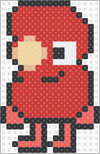 Tpot Three pixel art(with bandage) - red