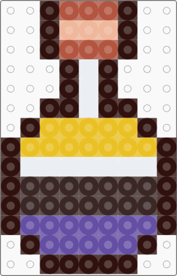 Nonbinary potion perler - brown, magic, nonbinary, perler, potion, pride