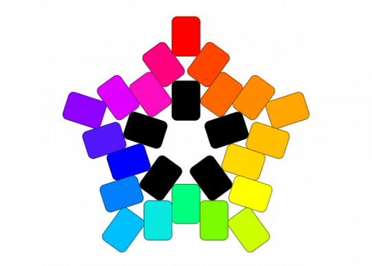 colorful star - colorful, colorwheel, orange, red, star, yellow