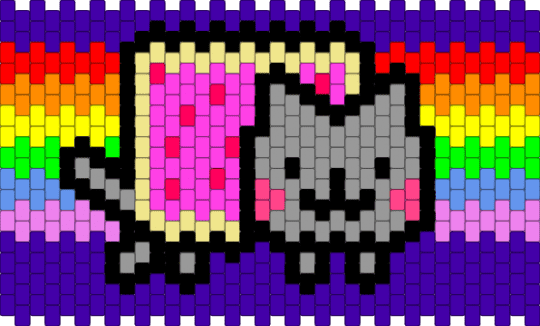 NYAN CAT!!!! (multi-stitch - gray, pink, purple, yellow