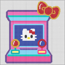Hello Kitty Arcade Game - arcade,hello kitty,video game,sanrio,electronics,joystick,television,bow,colorful,pink,red,teal,blue