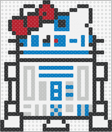 R2D2 Hello Kitty - r2d2,hello kitty,star wars,mashup,droid,character,sanrio,scifi,robot,white,red