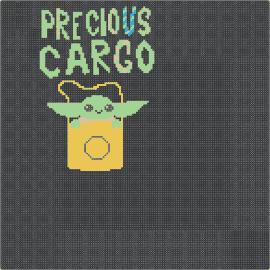 Precious Cargo - baby yoda,star wars,sign,text,cute,bag,green,yellow