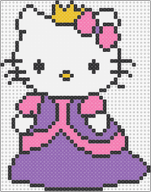 Queen Hello Kitty - hello kitty,queen,sanrio,crown,dress,character,purple,white