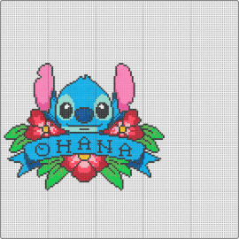 Ohana - ohana,stitch,lilo and stitch,sign,colorful,cute,disney,movie,blue,red,green