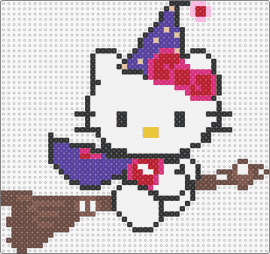Hello Kitty Witch - hello kitty,witch,sanrio,costume,halloween,character,broom,magic,white,purple,br